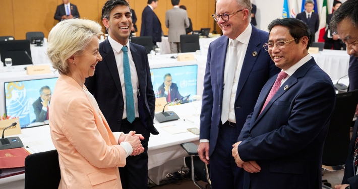 Anthony Albanese, Rishi Sunak and Ursula von der Leyen