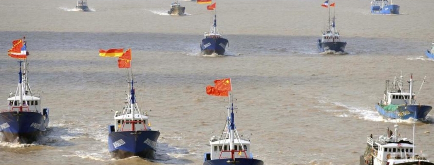China's Maritime Militia and fishing fleets, pictured in the South China Sea.
