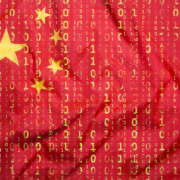 Data protection, binary code with China flag. Photo: Getty Images.