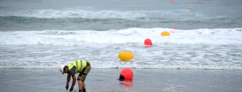 Image of the landing of a subsea cable in Spain: Ander Gillenea/AFP via Getty Images.