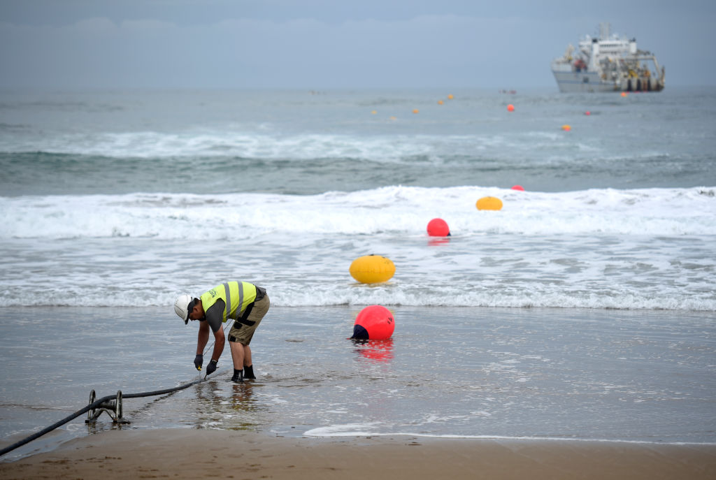 Image of the landing of a subsea cable in Spain: Ander Gillenea/AFP via Getty Images.