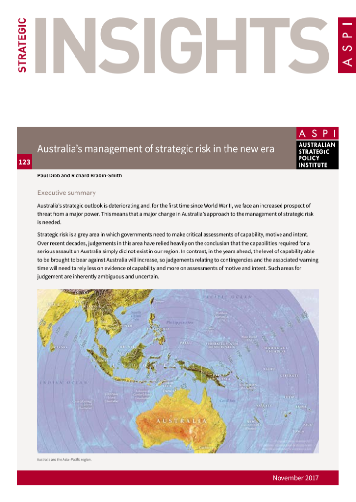 Australia's management of strategic risk in the new era. - ASPI