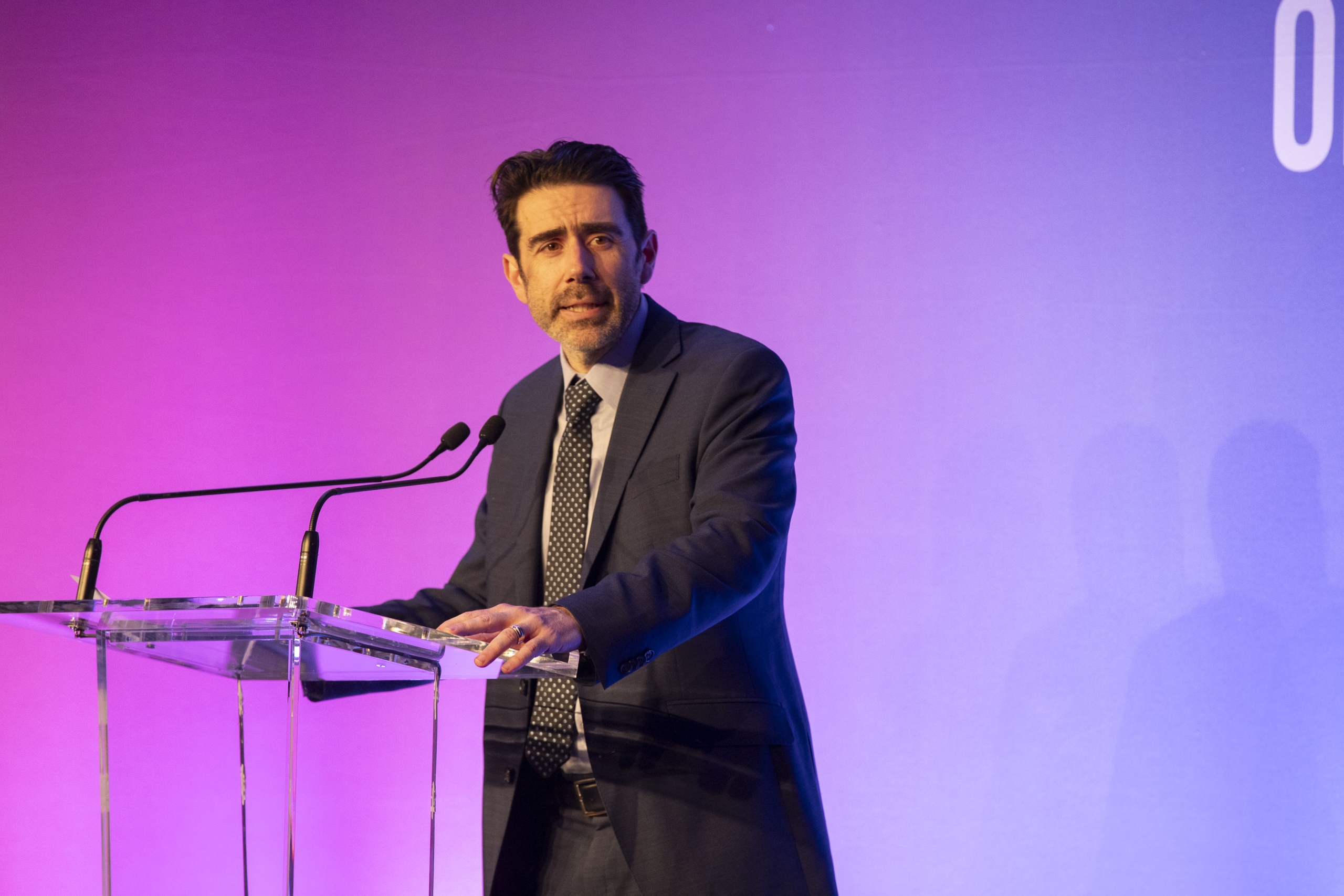 ASPI's Executive Director Justin Bassi speaks at The Sydney Dialogue 2024.