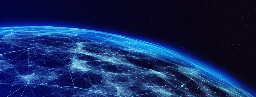 Cyber connected world, view from orbit