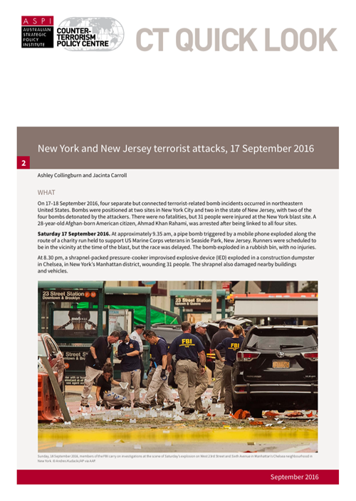 New York and New Jersey terrorist attacks, 17 September 2016 - report cover thumbnail